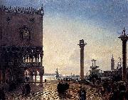 Piazza San Marco At Night Friedrich Paul Nerly